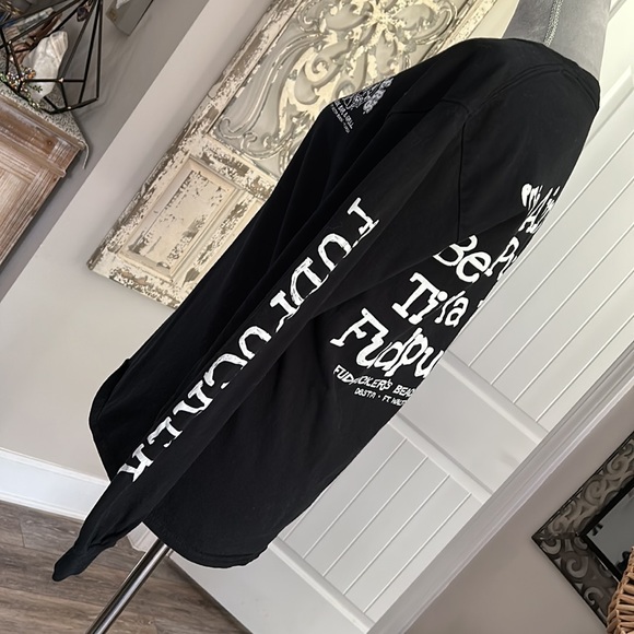 Fudpuckers Long Sleeve T-Shirt - Size Medium -  Black & White - Picture 3 of 6